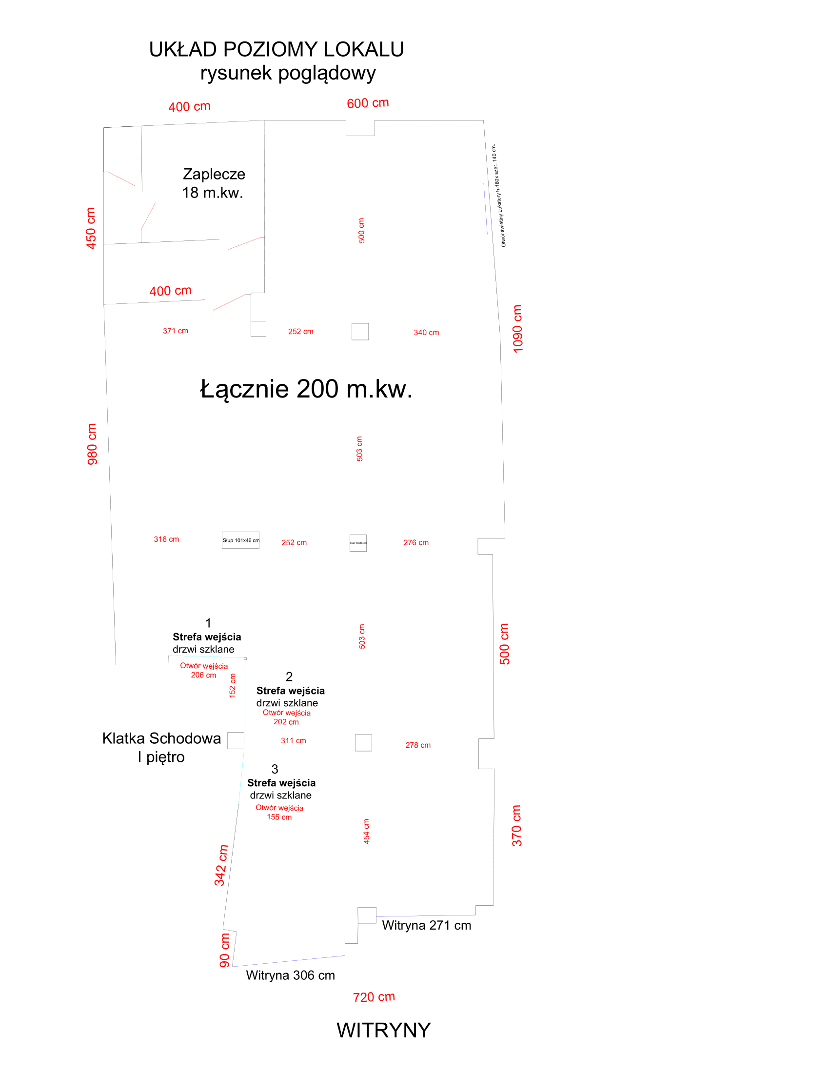 Rysunek poglądowy i plan lokalu - szczegółowa wizualizacja podziału pomieszczenia